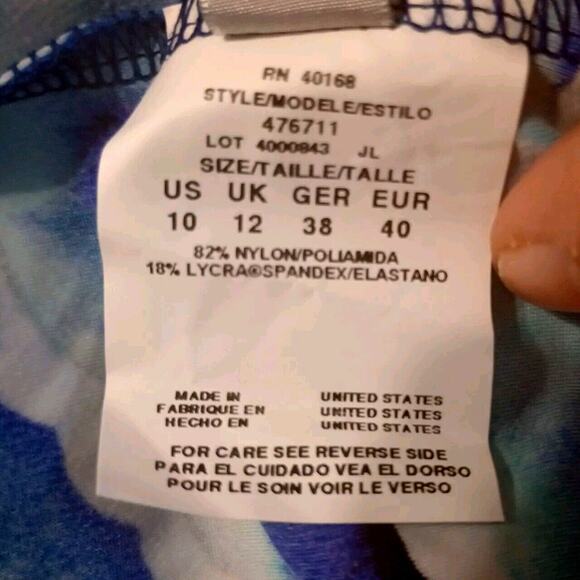 MagicSuit Swimsuit Tankini Top Sz 10 Blue Teal Ruched Underwire Flattering - Picture 6 of 6